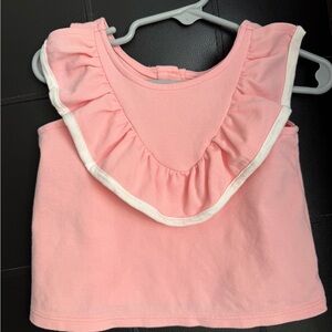 Pink Ruffle-Trim Girls Tank Top